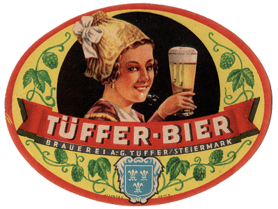TUFFER BIER, med leti 1941-1944. Embalaža podobna izvirni, le z nemškim napisom.